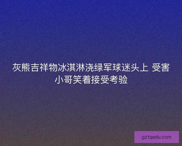 灰熊吉祥物冰淇淋浇绿军球迷头上 受害小哥笑着接受考验